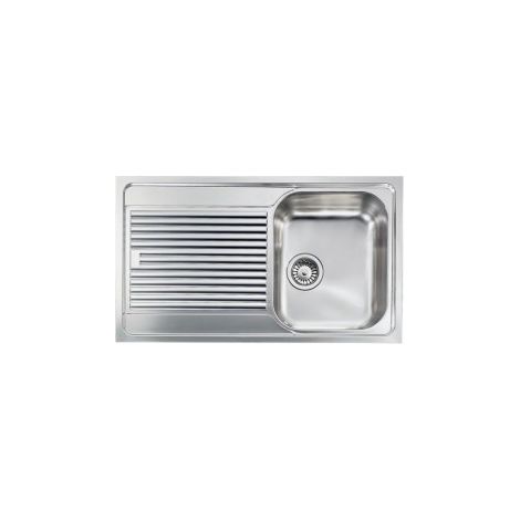 CM 011203.D1.01.2018 Filoslim Lavello da incasso 1 vasca con gocciolatoio sinistro Acciaio inox satinato (86x50x21 cm) colore Acciaio inox (1/5)