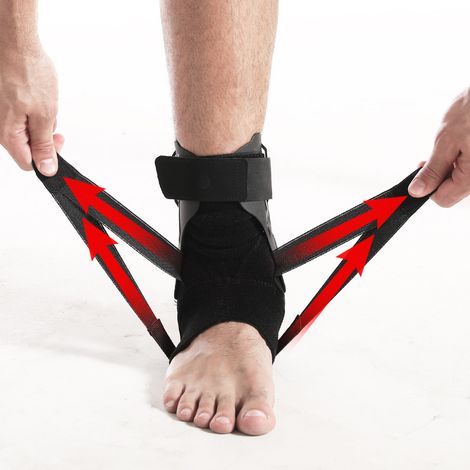 Attelle de cheville ajustable pour sportifs - Confortable et respirante pour running, basket, récupération d'entorse - Taille XL (44-47) Hommes Femmes (1/5)
