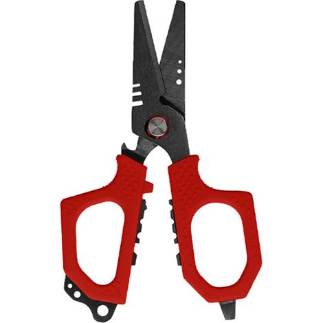 Ciseaux de pêche à double lame dentelée, cisailles pour lignes tressées en acier au molybdène vanadium (1/5)