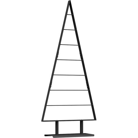 Arbre de Noël,Sapin de Noël en métal avec support Noir 150 cm Acier CFW64978 (1/5)