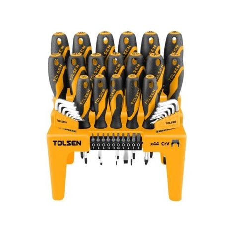 Jeu de 44 tournevis cruciformes – Lame Cr-V – Pointe magnétique – Longueur 75 à 150 mm – Pour vis à tête hexagonale et Torx – Tolsen (1/2)