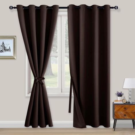 Lot de 2 Rideaux, Œillets inoxydables, Polyester opaque, 200x140 cm, Chambre Salon Bureau (1/5)