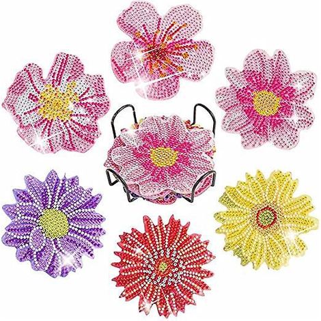 broderie Diamant Sous Verre Bricolage Dessous De Verre Diamant Painting Sous Tasse En Bois Anti-drapant Peinture Diamant Sous Verre Tapis De Tasse (1/5)