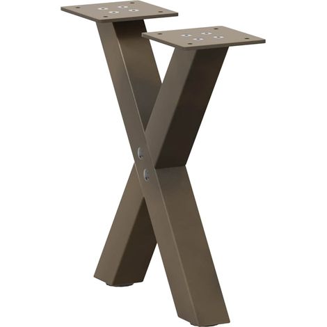 Couchtischbeine X-Form 2 Stk. Naturstahl 30x(30-31) cm Stahl