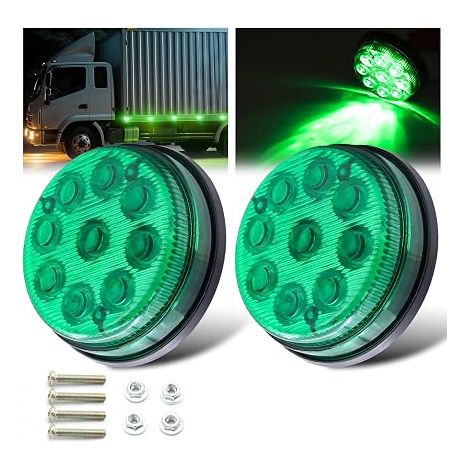 Feux de Position LED Latéraux pour Camions 24v 12v Feu Remorques Déco Phare et Croisement Vert (1/5)
