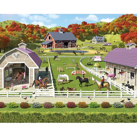 Papier peint mural chevaux et poney 305X244 CM Walltastic (1/3)
