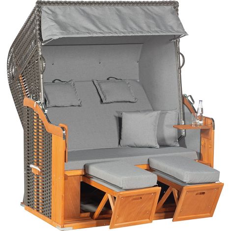 Strandkorb Rustikal 250 XLPlus Stoff 1222 2-Sitz XL KS-anthr.