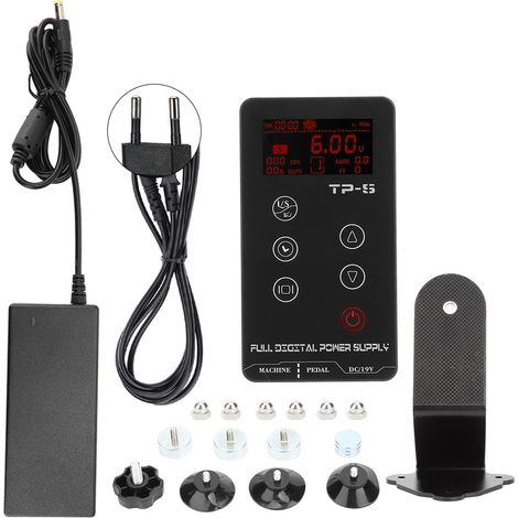 Alimentation tatouage réglable numérique LCD 100-240V prise UE pour machine à tatouer (1/5)