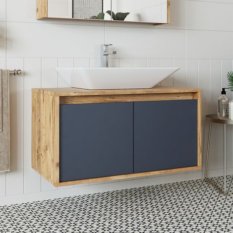 Roomart ATLANTIC-85 Unterschrank Bad 85 cm breit, Anthrazit-Eiche
