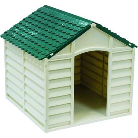 Casetta cuccia Per Cani Dog-Kennel Pp Grande Bianco/Verde 78X84X80H