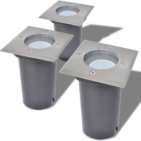 Lampes au sol à LED d'extérieur 3 pcs carré (1/5)