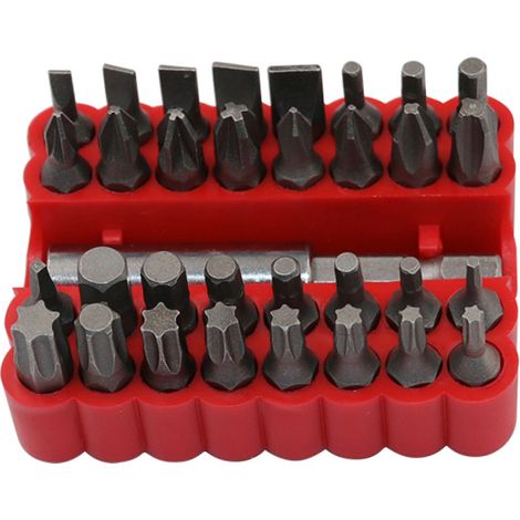 Irovami Jeu de 33 embouts de tournevis, dont 45 en acier, avec tige magnétique longue et diamètre de queue de 6,35 mm (1/4"). (1/5)