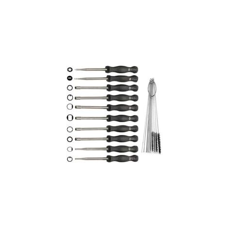 Ede Ensemble de 10 outils de réglage de carburateur pour petits moteurs deux temps avec aiguille de nettoyage de carburateur