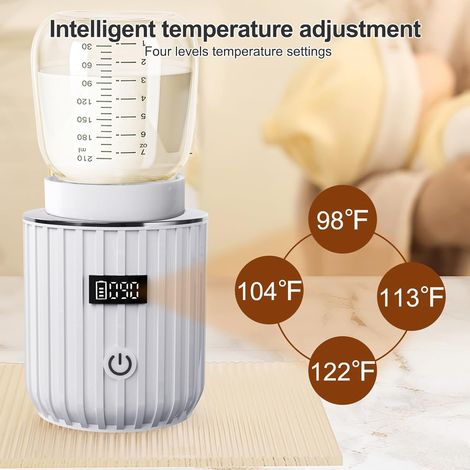 Scalda biberon elettrico portatile, ricaricabile tramite USB, riscaldamento rapido e portatile, 4 impostazioni di temperatura (1/4)