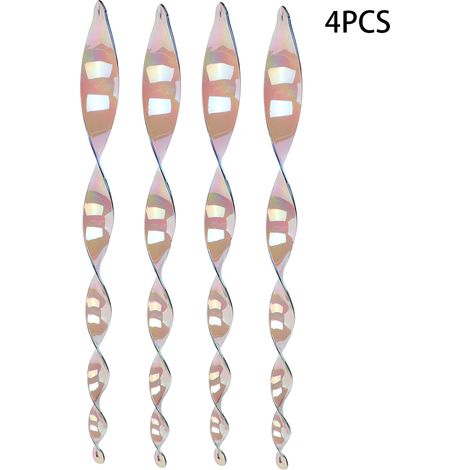 Lot de 4 spirales rotatives anti-oiseaux pour jardin, décorations suspendues réfléchissantes effaroucheuses