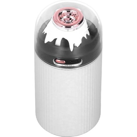 Petit humidificateur avec veilleuse intégrée 300 ml, brumisateur portable 2 en 1, mini humidificateur USB pour voiture et bureau, 5 V, blanc. (1/5)