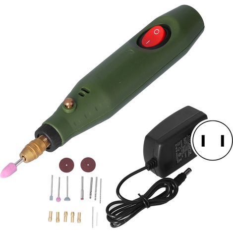 Kit 18 pièces Mini Perceuse Électrique Graveur Rotatif Set Meulage Polissage AC100-240V Prise P-500-8US (1/5)