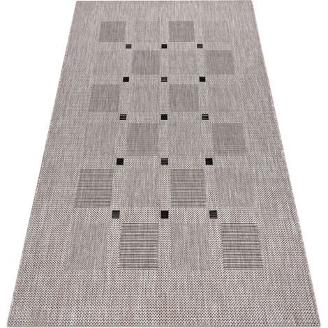 CARPET SIZAL FLOORLUX 20079 Squares silver / black beige 60x110 cm