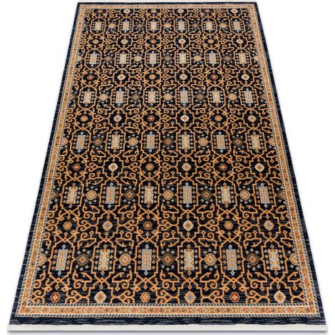 Teppich Wolle KESHAN Franse, orientalisch klassisch 7680/53511 beige / dunkelblau multicolour 200x290 cm
