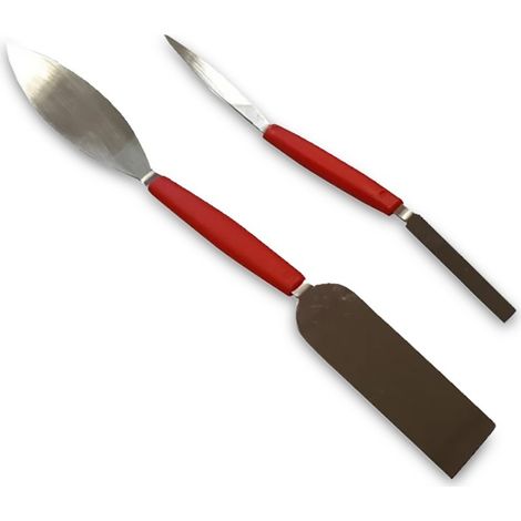 Silverline – Lot de 2 spatules de stucateur – Tête ovale et pointue – Dimensions 8x192mm et 26x254mm – Pour béton imprimé (1/6)