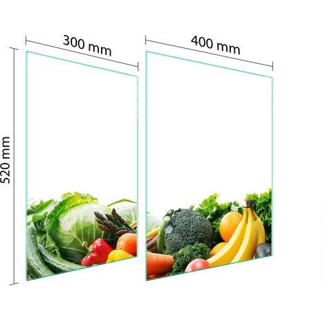PIASTRA PROTETTIVA IN VETRO PER FORNELLO 70x52 VERDURE (1/5)