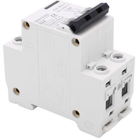 Disjoncteur miniature 2P pour montage sur rail DIN, sectionneur pour système solaire DC 12-400 V AC 90-400 V, 32 A (1/5)