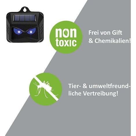Répulsif solaire contre les animaux sauvages tels que les ratons laveurs, les chevreuils, les renards, les sangliers, etc. - 4 répulsifs efficaces avec lumière LED bleue (1/3)