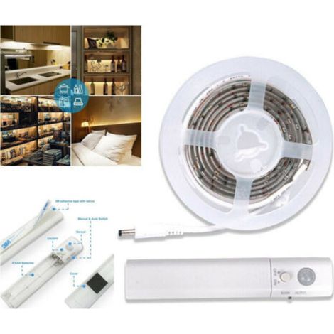Bande Led Avec Détecteur De Mouvement Lumière Blanche 6000k 1mt Lit Armoires