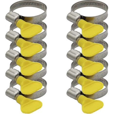 Lot de 10 colliers de serrage en acier inoxydable 25-40 mm avec bande de 9 mm, colliers de serrage de qualité industrielle pour tuyaux de piscine, systèmes de filtration à sable, bassins et autres. (1/5)