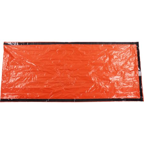 Couverture de survie imperméable pliable thermique d'urgence pour camping randonnée extérieur orange 200x100cm (1/5)