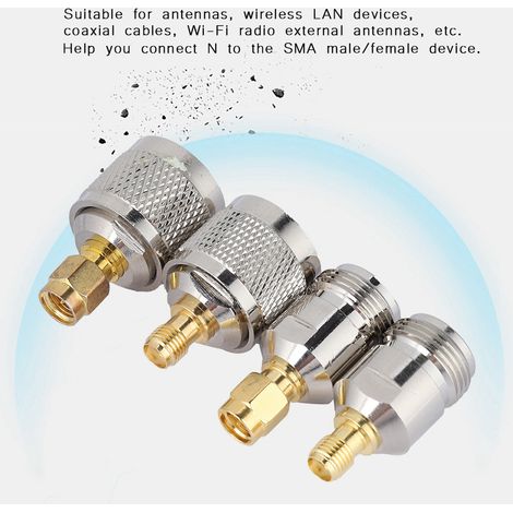 4-teiliger SMA-auf-N-Stecker/Buchse-Adapter für koaxiale HF-Steckverbinder (1/5)