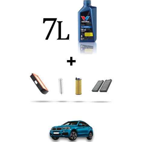 Kit tagliando 4 FILTRI e 7L OLIO compatibile con Bmw x6 (F16, F86) M50d 280kw dal 2014 (1/5)