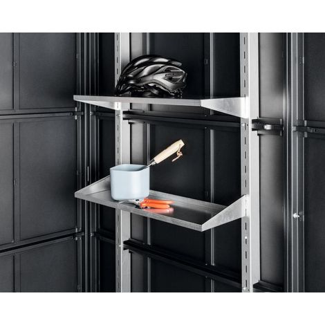 Hörmann Ecostar Regalböden für EcoStar Gerätehäuser (2 Stück), silber, 67,4 x 24 cm (B x T)