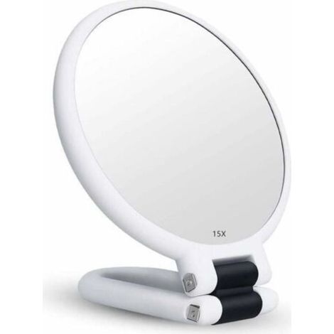 Miroir grossissant x15 miroir pliant double face pour divers détails de maquillage (blanc) (1/4)