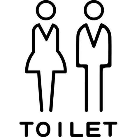 Plaque WC Autocollante Noir Mat, 5mm Acrylique Panneau Toilettes Homme (1/5)