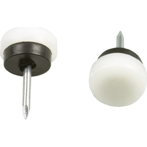 Protecteur pour Pieds en Bois Mod. 70 Ø16 mm avec Clou et Couvercle en Plastique Recommandé pour Le grès Protège Le Sol Contre Les Rayures Polypropylène Blanc (1/5)