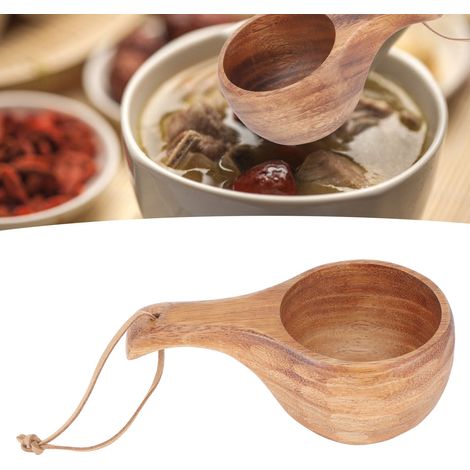 Finnischer Holzbecher, 220 ml, mit Henkel, tragbarer Becher, Milchbecher, Kaffeebecher, Henkel in Schildpattoptik (1/5)