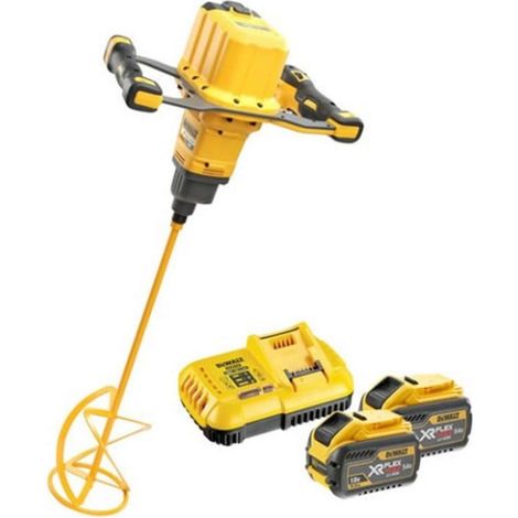 DeWALT - Mezclador de construcción inalámbrico 54V, 2x batería 9,0 Ah XR, cargador. DCD240X2 (1/5)