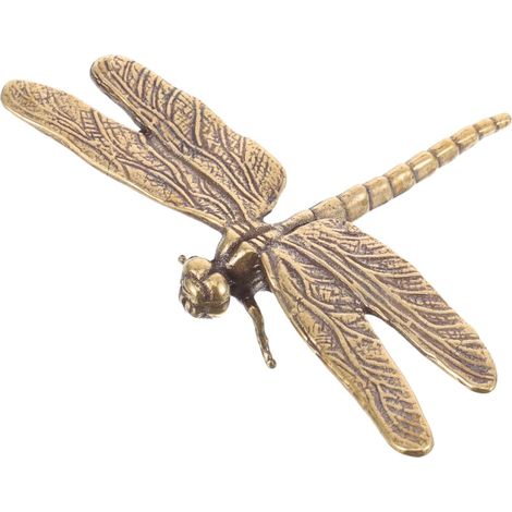 Figurine Libellule en Métal Doré Petite Statue de Collection Ornement de Maison et Décor de Bureau Décoration Vintage pour Chambre Jardin et Table (1/5)