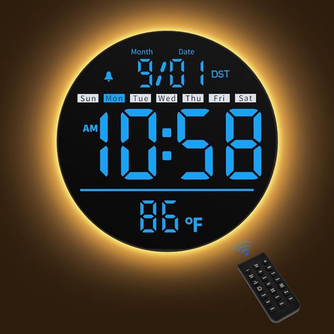 Orologio da parete digitale da 8 pollici con luce notturna (1/5)