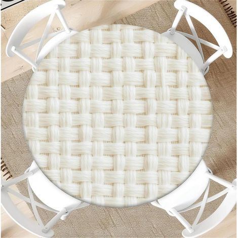 Nappe d'extérieur 90cm Ronde avec élastique, résistante aux intempéries, facile d'entretien