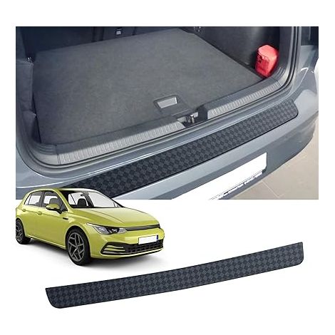 Compatible avec Golf 8 (VIII) 2019-2025 2026 Protection de seuil de Chargement et de Rayures pour Coffre de Voiture Autocollant en TPU Fibre de Carbone Film de Protection de Pare-Chocs (1/5)