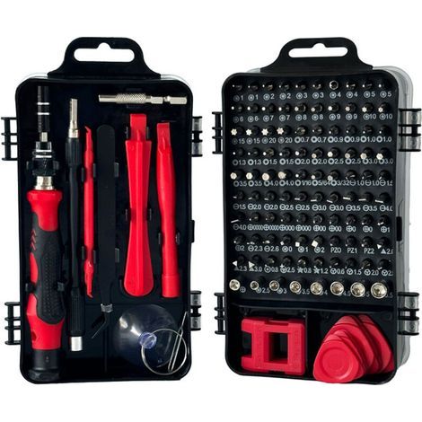115 en 1 Mini jeu de tournevis(Rouge) de précision jeu de tournevis de précision pour Machine à laver climatiseur réfrigérateur voiture électrique (1/5)