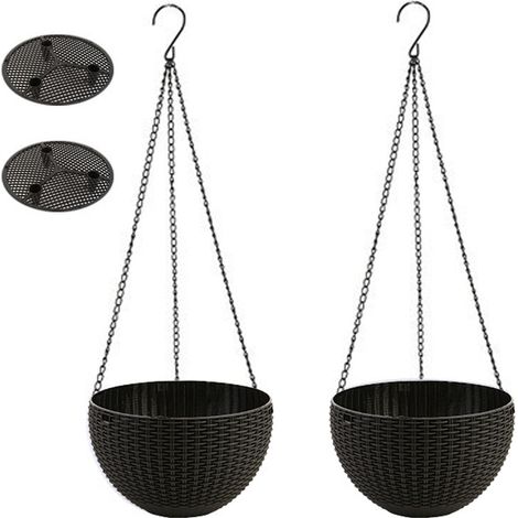 Pot de fleurs suspendu en imitation rotin, bassin, chlorophylle suspendue, pot de fleurs suspendu pour personne paresseuse (1/5)