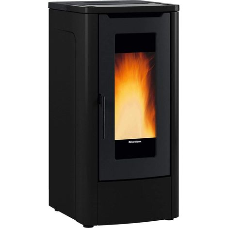 Extraflame – Poêle à granulés NORDICA TEOREMANOIR – 10 kW – Efficacité 90,2% – Évacuation des fumées – Pour volume jusqu'à 287 m³