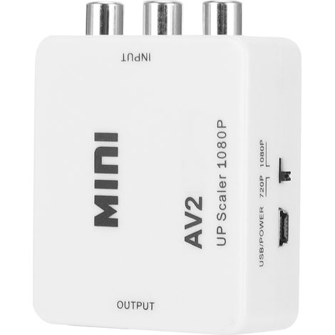 Convertisseur AV vers HDMI haute définition RCA vers HDMI AV2HDMI Blanc (1/5)