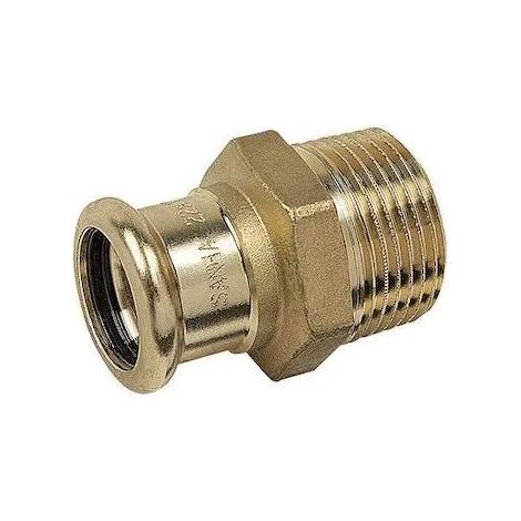 Nippel zum Pressen auf Kupfer, Durchmesser 14 mm, mit 15x21 Außengewinde.
