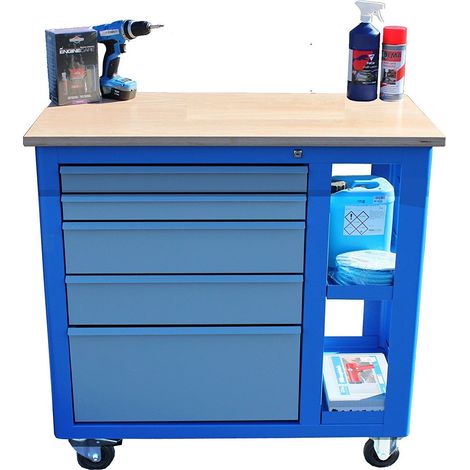 Güde GWB 05 Werkstattwagen 5 Schubladen Stahl 100×50 cm Zentralverriegelung (1/5)