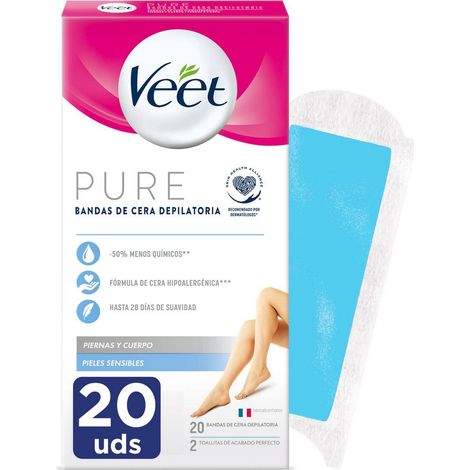 Body Depilatory Wax Strips for Sensitive Skin 20 Units (1/2)
