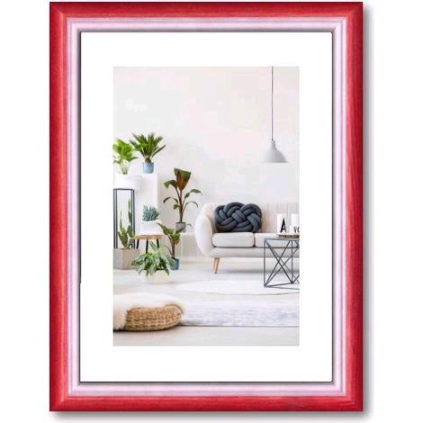 Cornice Foto Stampe RAINBOW legno di Pino Doppio Colore ROSSO/BIANCO 35x50 cm (1/3)